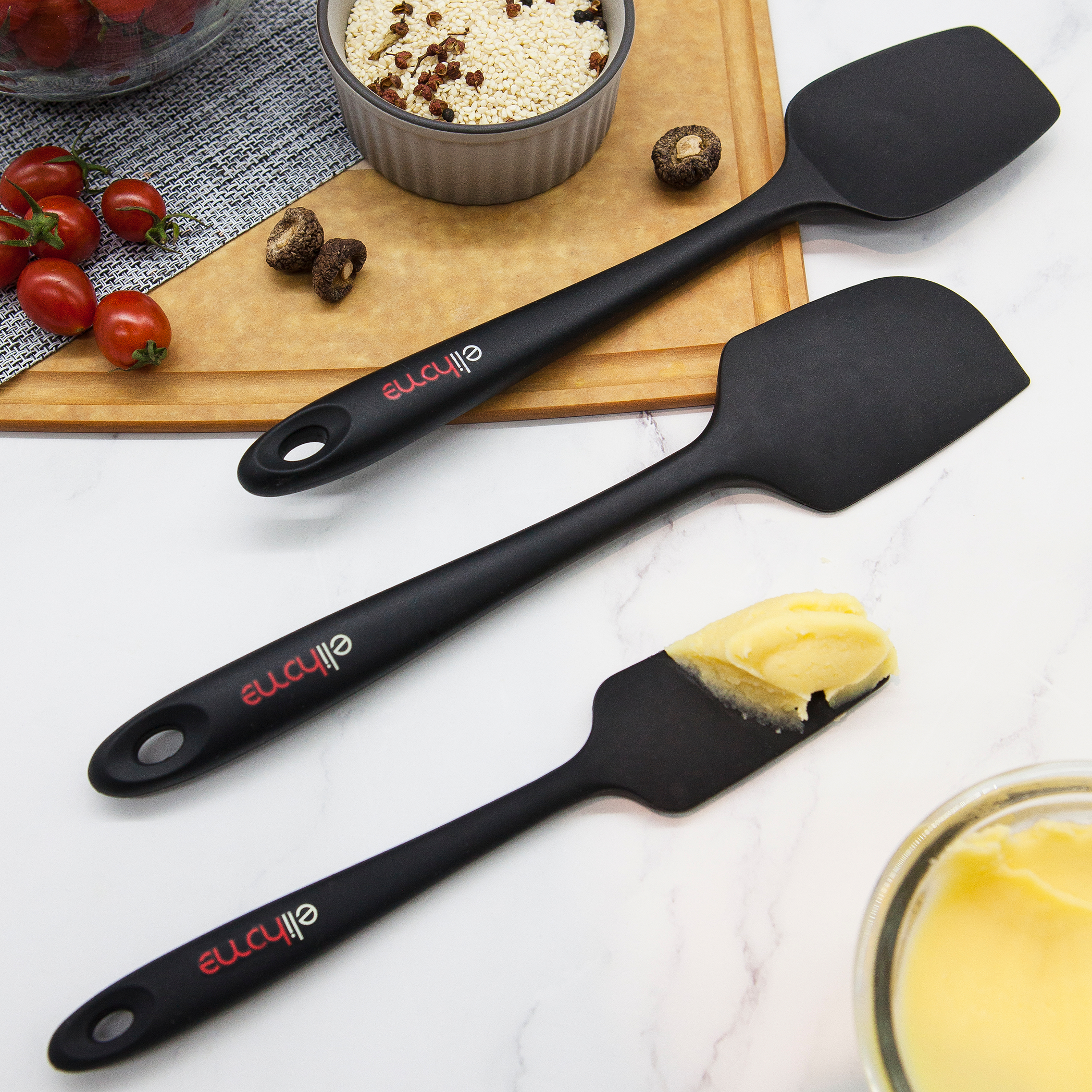 Elihome 3 Piece Silicone Spatula Set