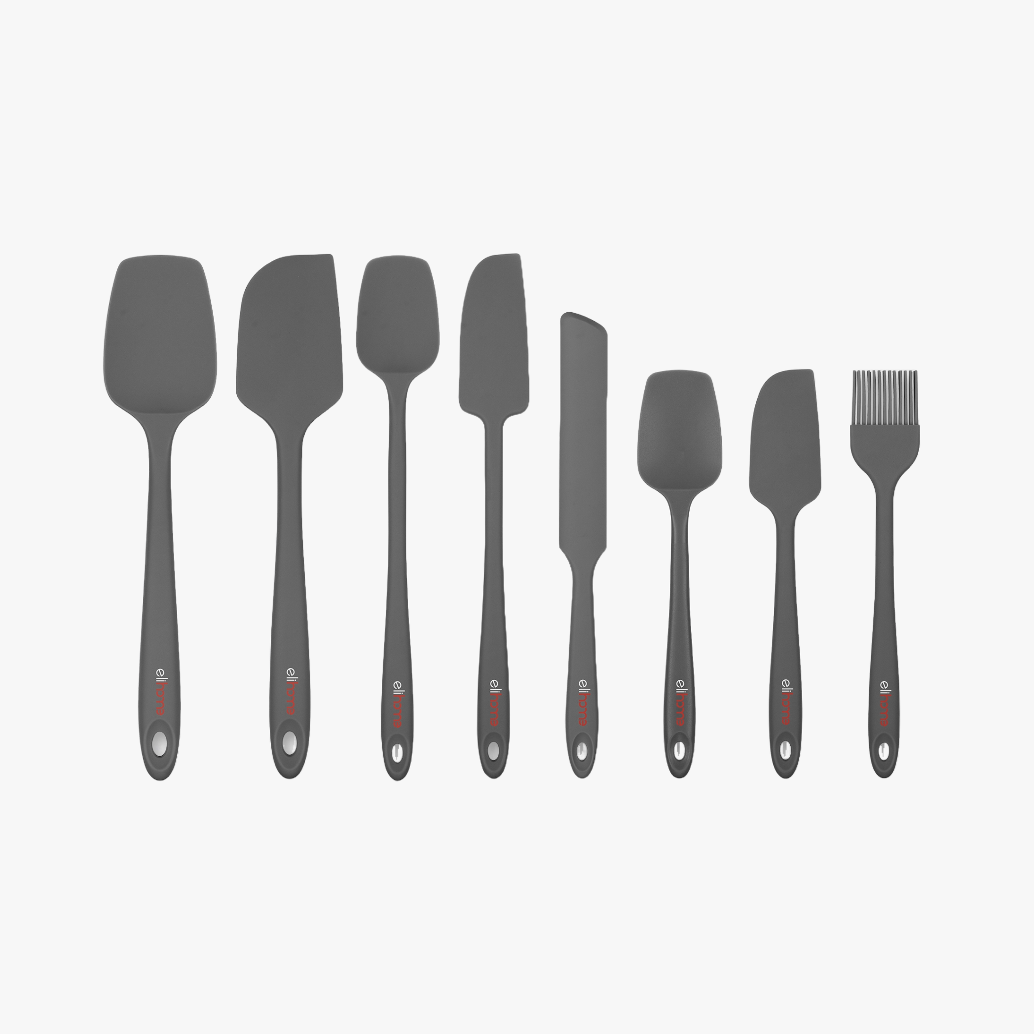 Elihome 8 Piece Silicone Spatula Set - Teal Grey