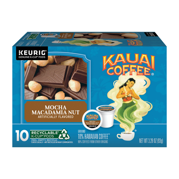 Kauai Coffee Ground K-Cup Pods Mocha Macadamia Nut Coffee