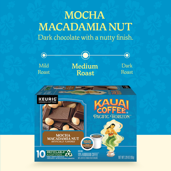 Kauai Coffee Ground K-Cup Pods Mocha Macadamia Nut Coffee