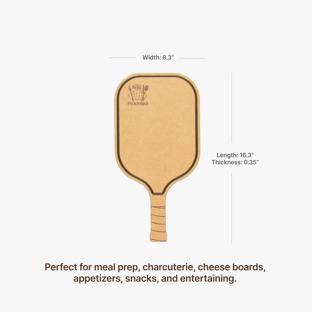 Pickleball Charcuterie Cutting Board -"Today's Menu: Pickleball"