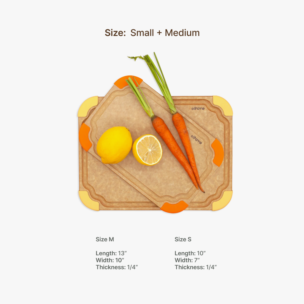 Premium Series 2 Pieces Cutting Board Set - Non Slip & Color Code (S+M)