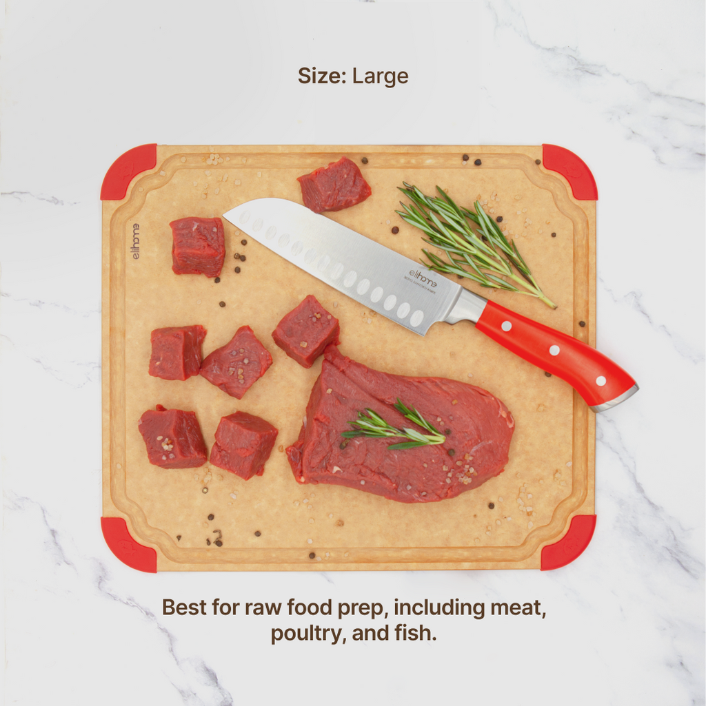 Premium Series 3 Pieces Cutting Board Set - Non Slip & Color Code (S+M+L)