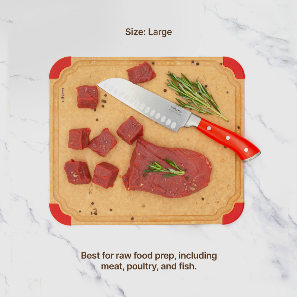 Premium Series 4 Pieces Cutting Board Set - Non Slip & Color Code (S+M+L+XL)