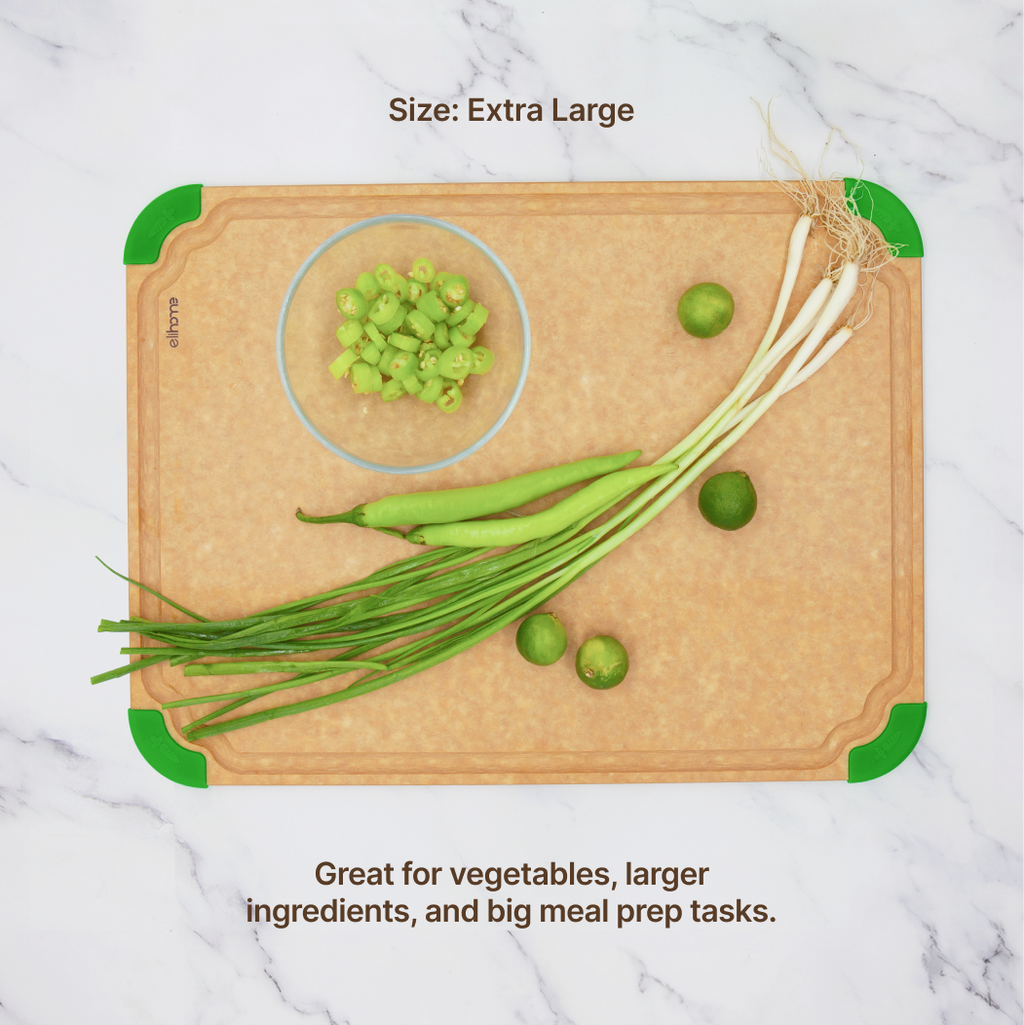 Premium Series 4 Pieces Cutting Board Set - Non Slip & Color Code (S+M+L+XL)