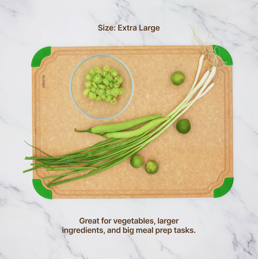 Premium Series 4 Pieces Cutting Board Set - Non Slip & Color Code (S+M+L+XL)