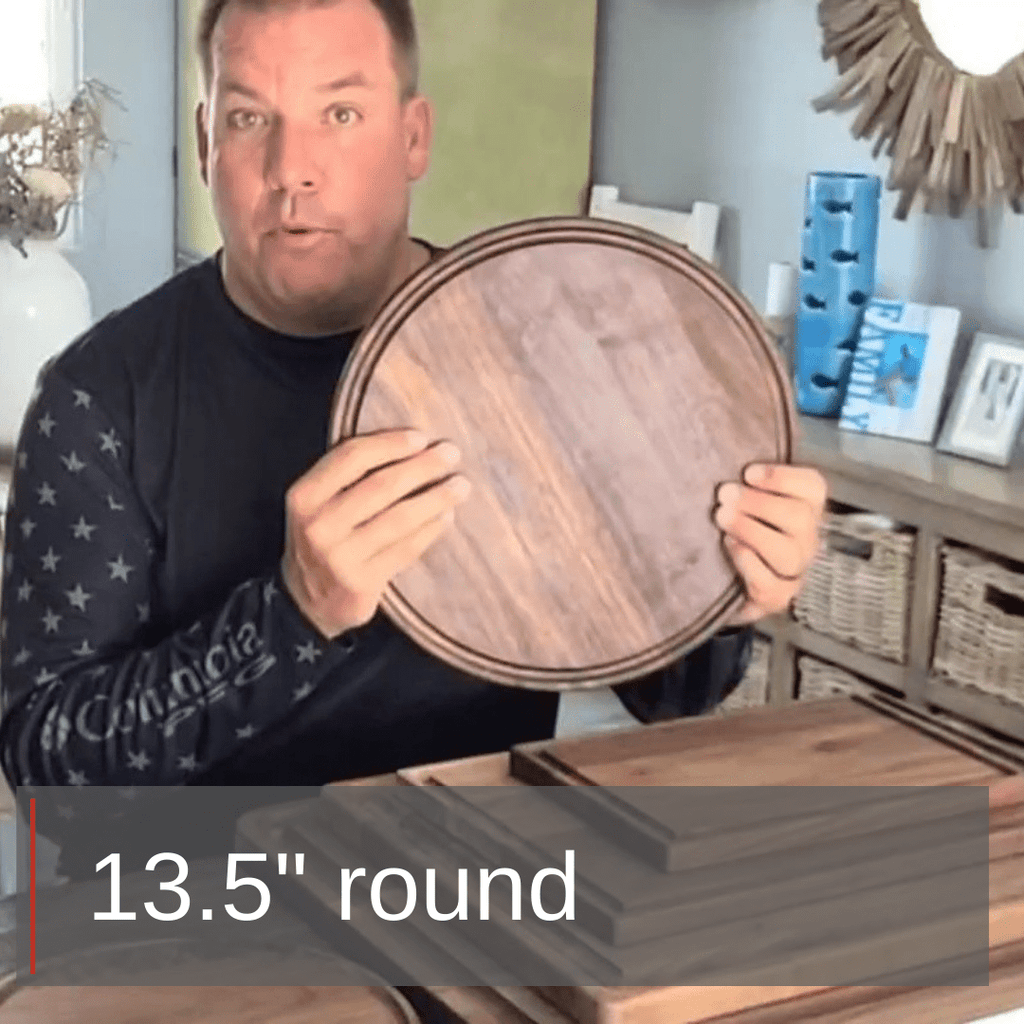 Large Round Walnut Wood Charcuterie Board