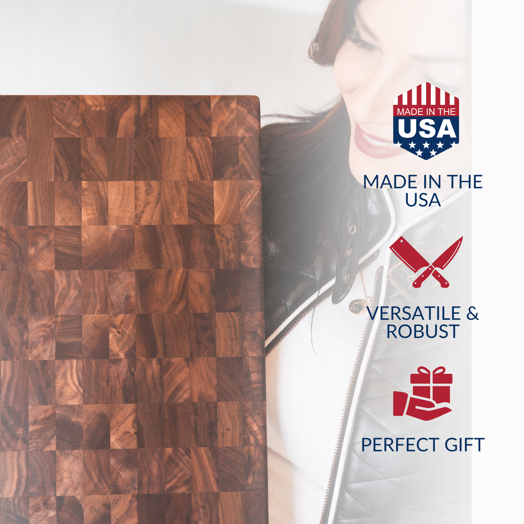 Medium End Grain Walnut Wood Butcher Block
