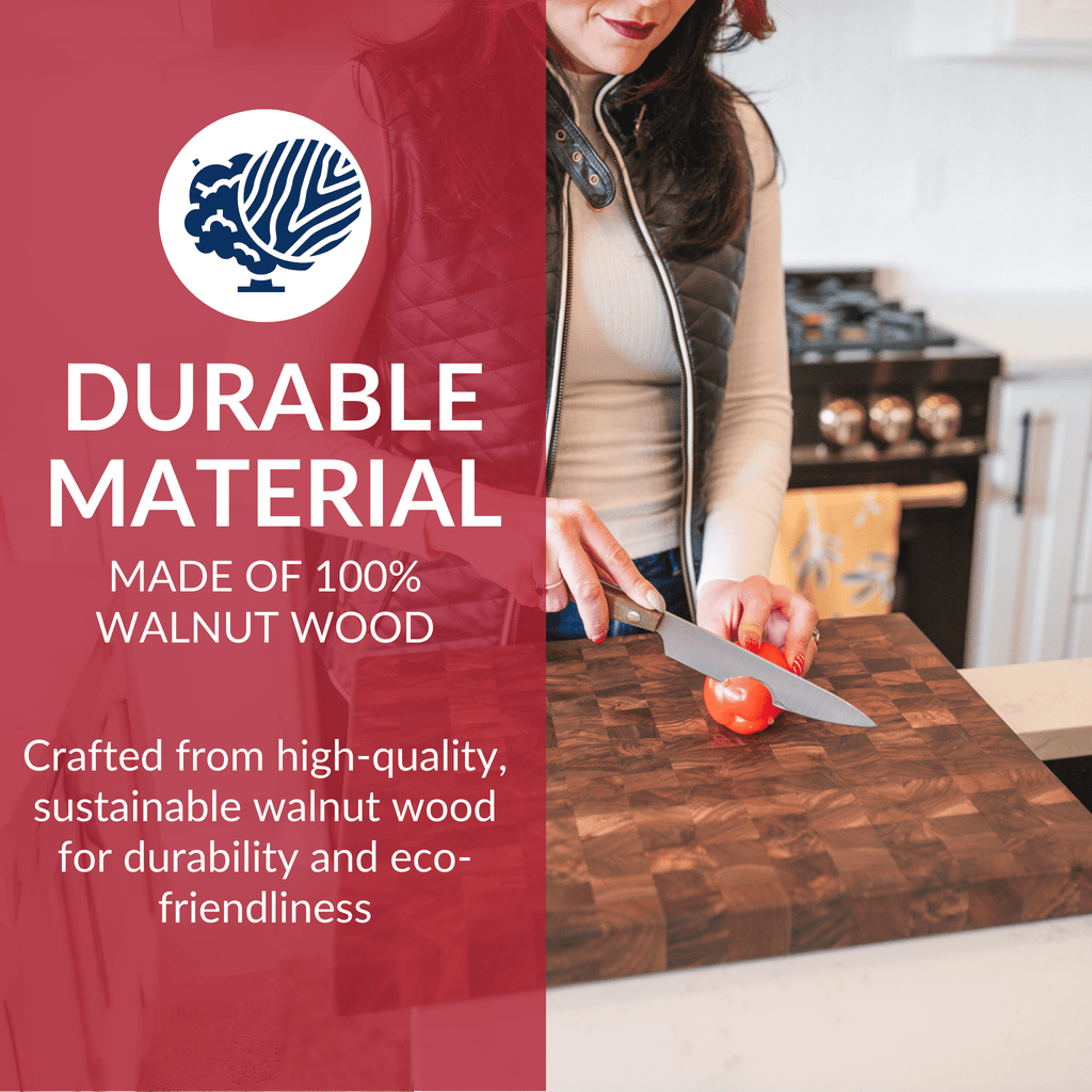 Medium End Grain Walnut Wood Butcher Block