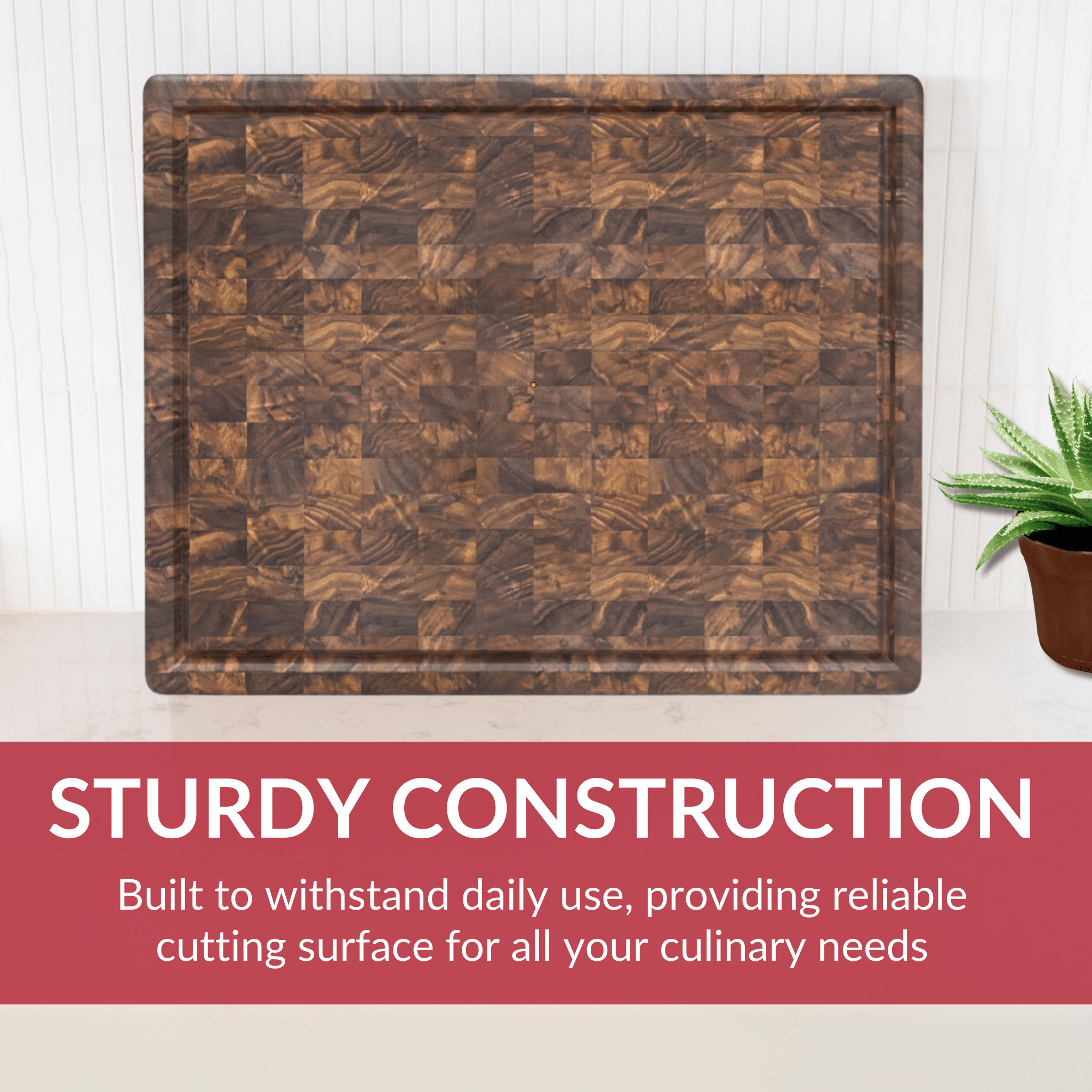 Extra Large Walnut Wood End Grain Butcher Block Cutting Board with Juice Groove