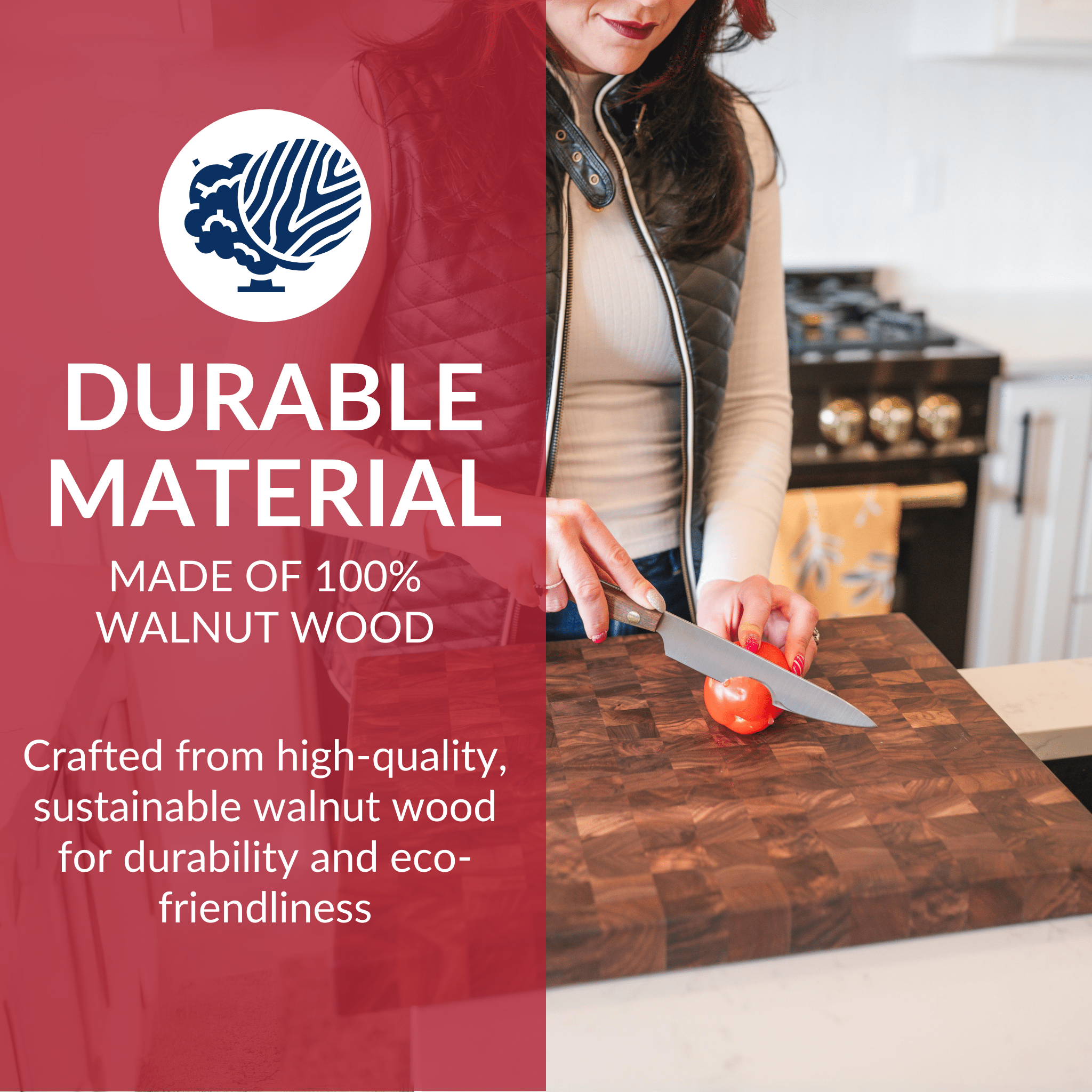 Extra Large Walnut Wood End Grain Cutting Board