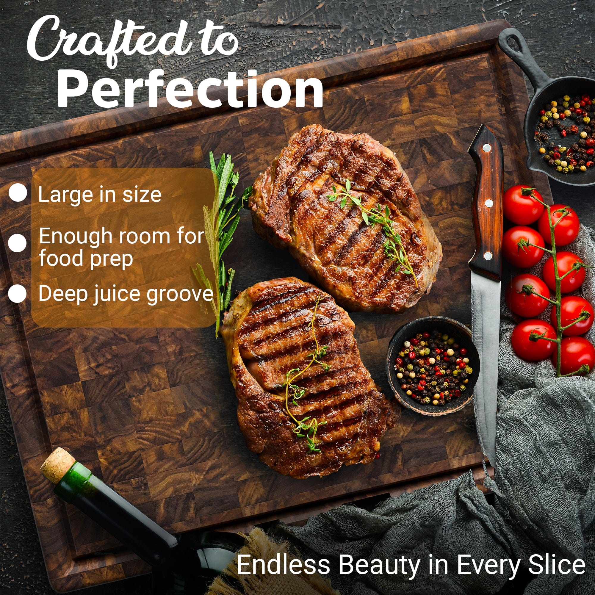 Extra Large Walnut Wood End Grain Cutting Board