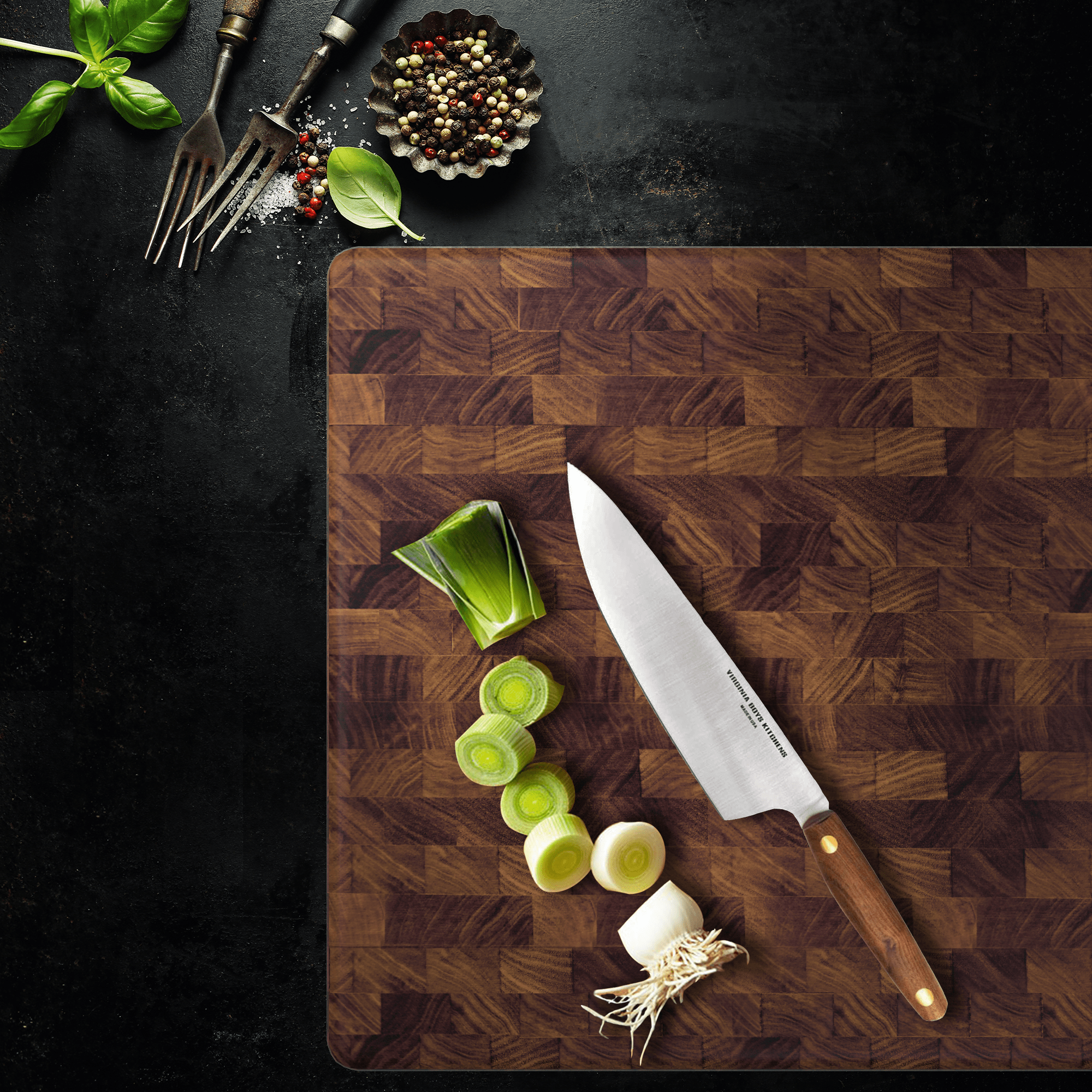 Medium End Grain Walnut Wood Butcher Block